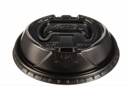 BLACK RECLOSABLE PAPER HOT CUP LID