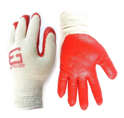 RED COATED COTTON GLOVES